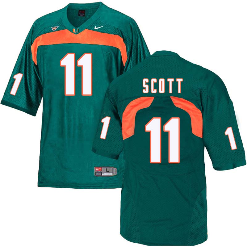 Nike Miami Hurricanes #11 Rashawn Scott College Football Jerseys Sale-Green